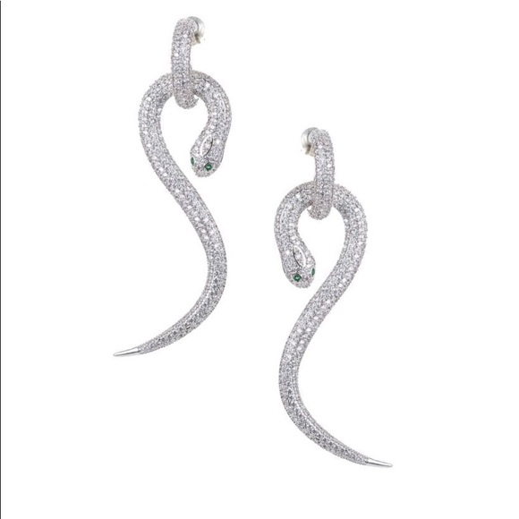 NIB Stunning Crystal Snake Earrings - Picture 4 of 4